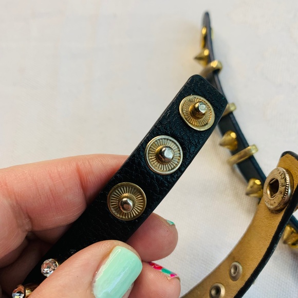 COPY - Set of 2 faux leather with gold studs snap on bracelets *add on f… - Picture 10 of 13